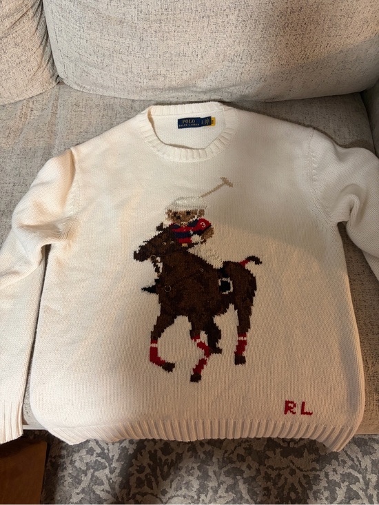 Ralph Lauren Other - Ralph Lauren Cream Crewneck Sweater with Polo Bear and Horse Motif